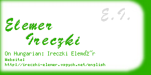 elemer ireczki business card